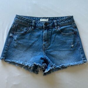 Low rise jean shorts